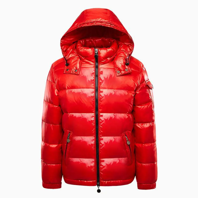 Winter Mens Shiny Down Parkas Coats Man Mountain Ski Cotton Thermal Coats Men Thick Windbreaker Hooded Jacket Clothing