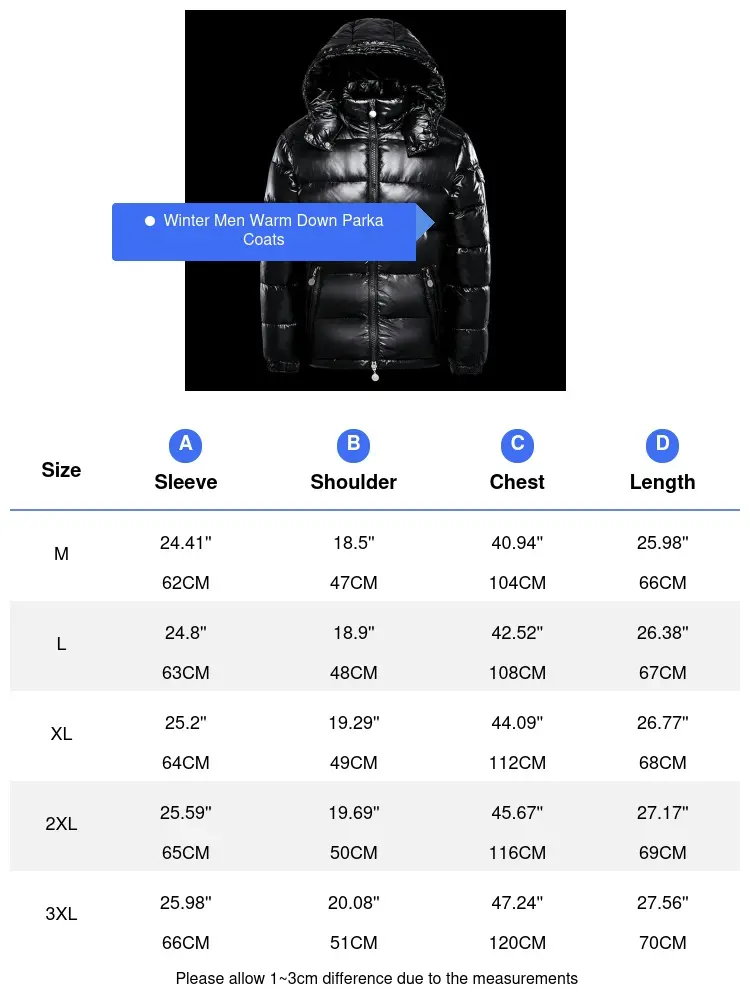 Winter Mens Shiny Down Parkas Coats Man Mountain Ski Cotton Thermal Coats Men Thick Windbreaker Hooded Jacket Clothing