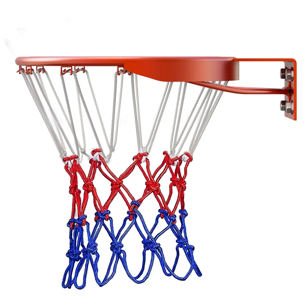 Basketball Net Outdoor Sports Basketball Hoop Basket Standard Basketball Rim Net All-Weather Tri-Color Sports Entertainment