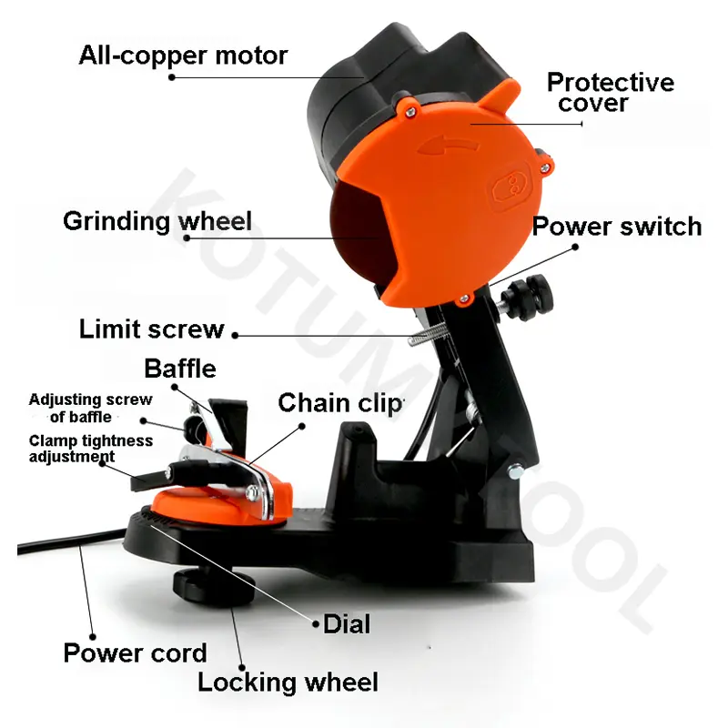 Desktop Chain Saw Sharpener Electric Chainsaw Sharpening Machine Portable Chain Saw Grinder Grinding Machine Household Tool 220V