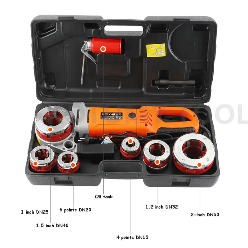 2300W Handheld Electric Threading Machine Pipe Threader Portable Sleeve Machine 220V Galvanized Pipe Sleeve Threading Tools