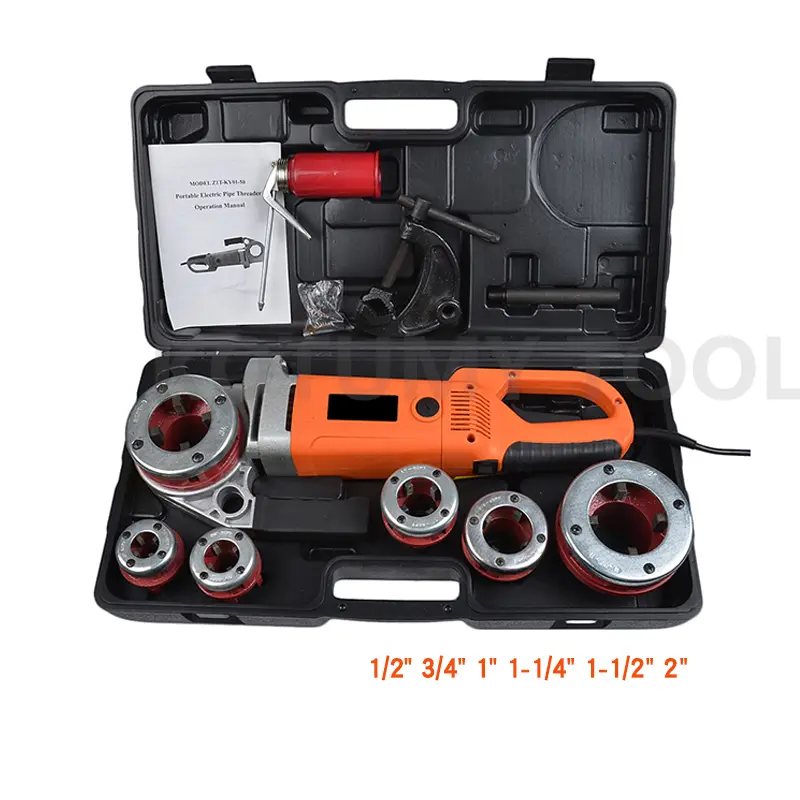 2300W Handheld Electric Threading Machine Pipe Threader Portable Sleeve Machine 220V Galvanized Pipe Sleeve Threading Tools