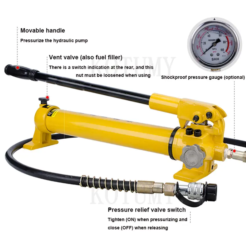 Manual Hydraulic Hand Pump Hand Operated Pump Portable Hydraulic Pump Station Oil Pump Efficient Split Hydraulic Tool