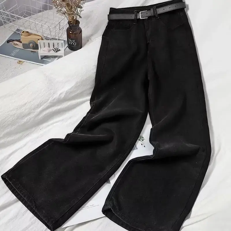 Vintage Jeans Women's Summer Thin Straight-leg Loose-fit Petite High-waisted Draped Wide-leg Long Pants New 2024 Model