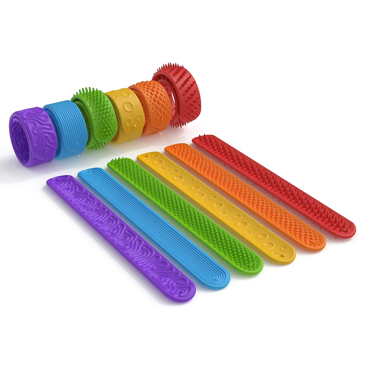 Sensory Slap Bracelet Fidget Toys,Silicone Anti Stress Relief Toy for Kids Children ADHD Autism Calming Antistress Anxity 6 Pack