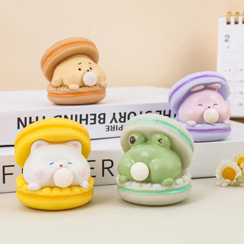 Creative Cute Animal Spit Bubble Burger Stress Relief Pinch Children's Toys Office Funny Vent Toys Desktop Decorative Ornaments