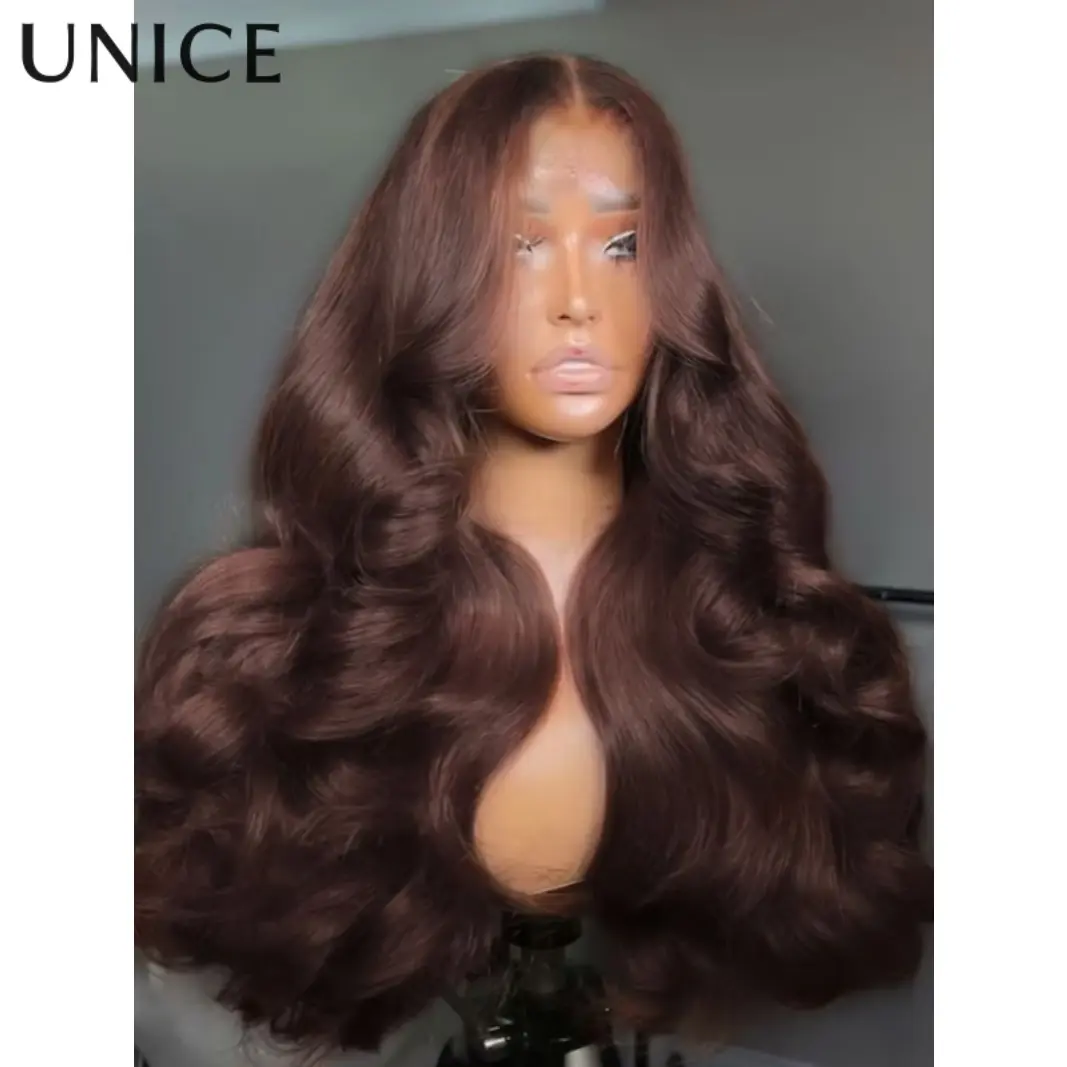 UNice 13x4 Pre-Everything™ Lace Frontal Auburn Brown Loose Wave With Invisi Drawstring & Face Framing Layers