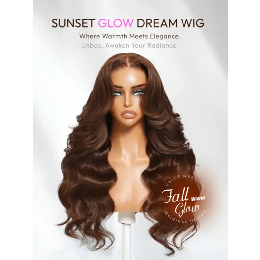 UNice 13x4 Pre-Everything™ Lace Frontal Auburn Brown Loose Wave With Invisi Drawstring & Face Framing Layers