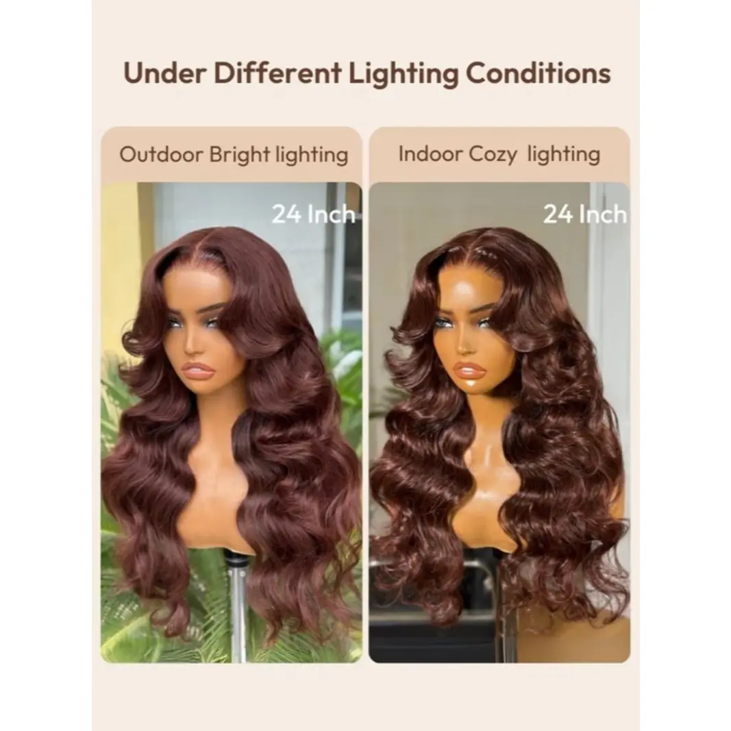 UNice 13x4 Pre-Everything™ Lace Frontal Auburn Brown Loose Wave With Invisi Drawstring & Face Framing Layers