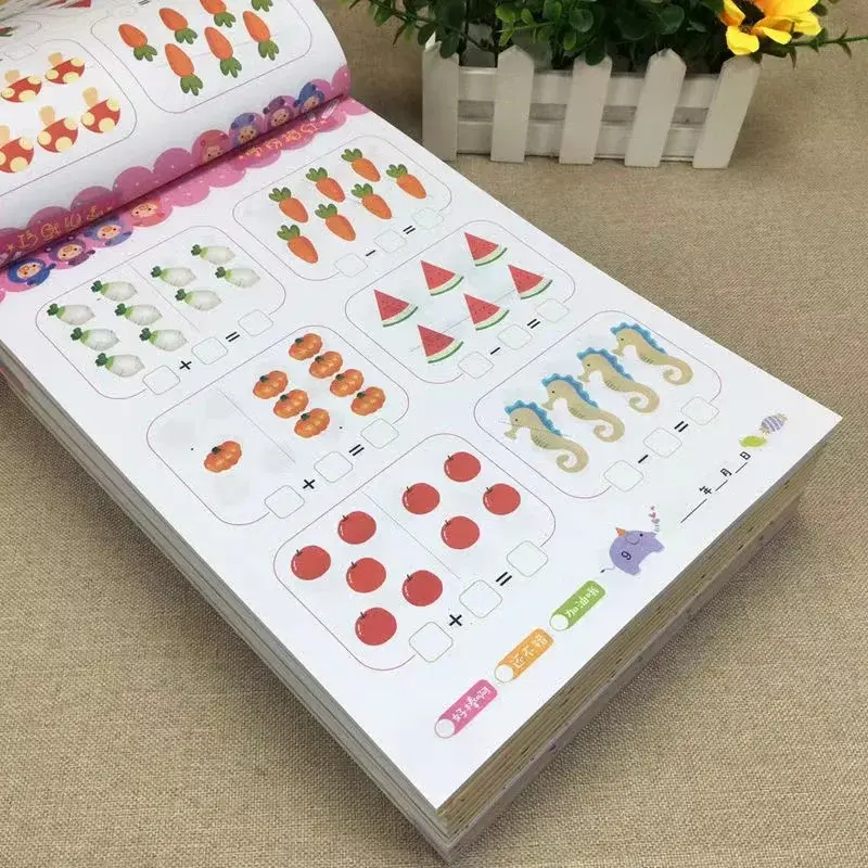 80 Pages / Book of Learning Math Children's Addition and Subtraction Students Handwriting Preschool Mathematics Exercise Books