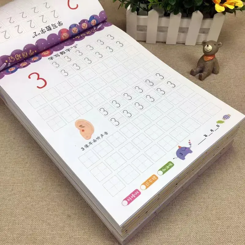 80 Pages / Book of Learning Math Children's Addition and Subtraction Students Handwriting Preschool Mathematics Exercise Books