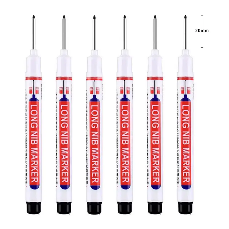 6Pcs/Set 20mm Long Nib Head Markers for Metal Perforating Pen, Waterproof, Bathroom, Woodworking Decoration, Multi-Purpose