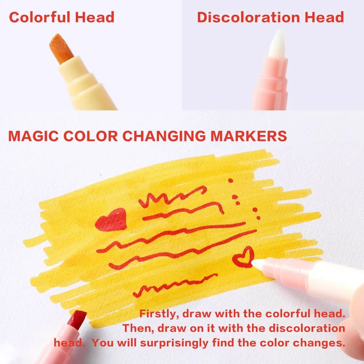 Double-ended Magic Color Changing Highlighter Pen Set, Student Diary Scrapbook Painting, DIY Making, School office stationery