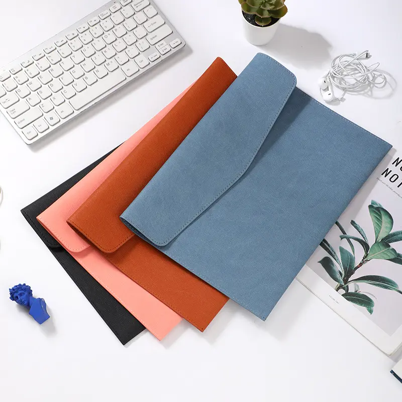 Faux Leather Document Bag, Business Information Bag, A4 Folder, School and Office Supplies, Storage Bag
