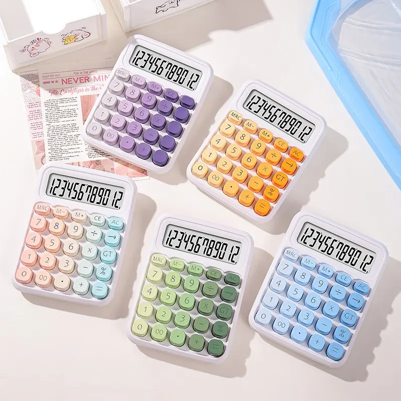 Cute Keyboard Gradient Color Calculator High Aesthetic Value Student School Office AAA Battery Powered Calculator