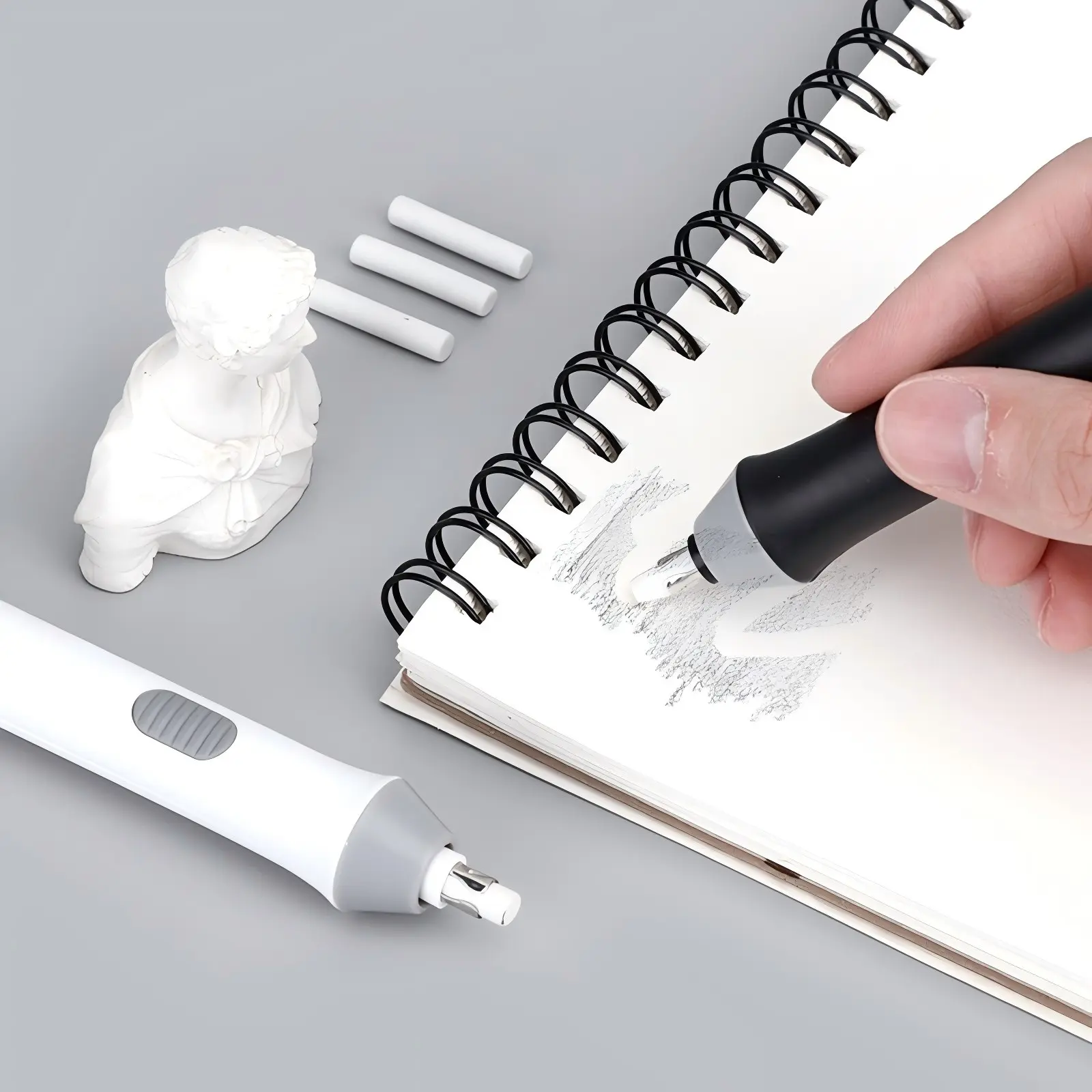 Tenwin Adjustable Electric Rubber Eraser With Rubber Refills Battery Power For Sketch Drawing Erasing School Stationery Supplies