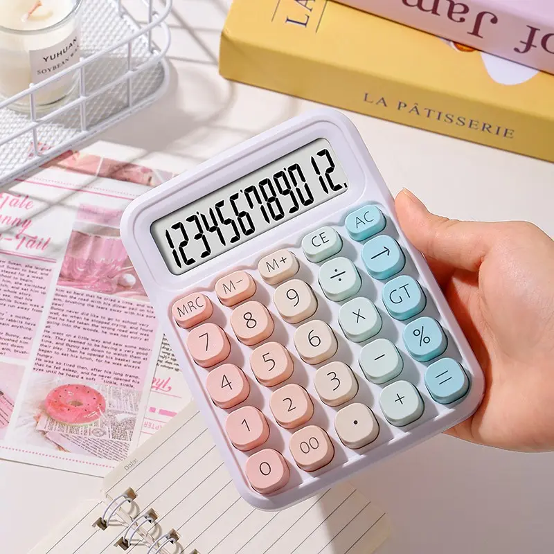 Cute Keyboard Gradient Color Calculator High Aesthetic Value Student School Office AAA Battery Powered Calculator