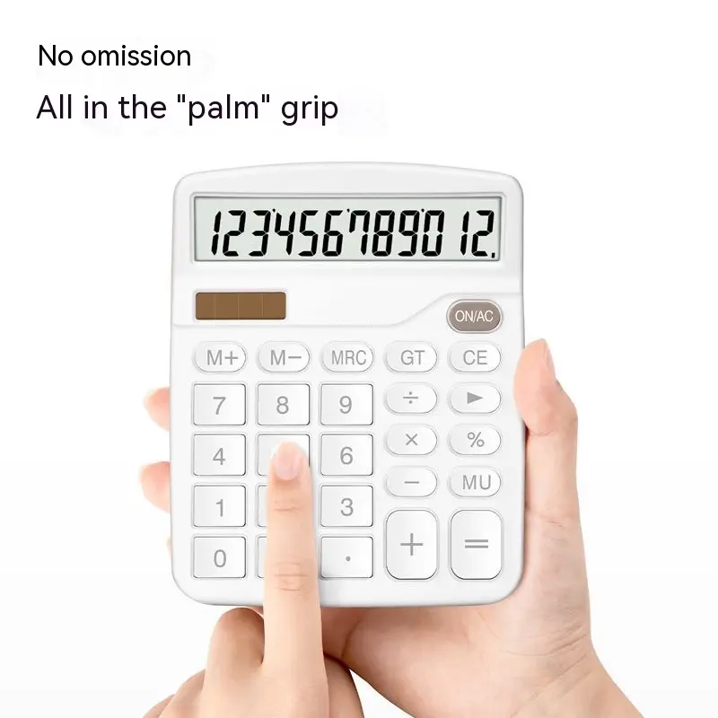 Solar Calculator with Dual Power Supply, 12 Digits, Electronic Calculator, Home, Office, School, Financial, accounting Tools