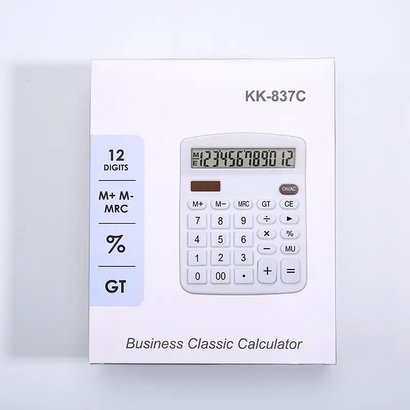 Solar Calculator with Dual Power Supply, 12 Digits, Electronic Calculator, Home, Office, School, Financial, accounting Tools
