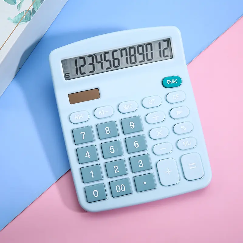 Solar Calculator with Dual Power Supply, 12 Digits, Electronic Calculator, Home, Office, School, Financial, accounting Tools