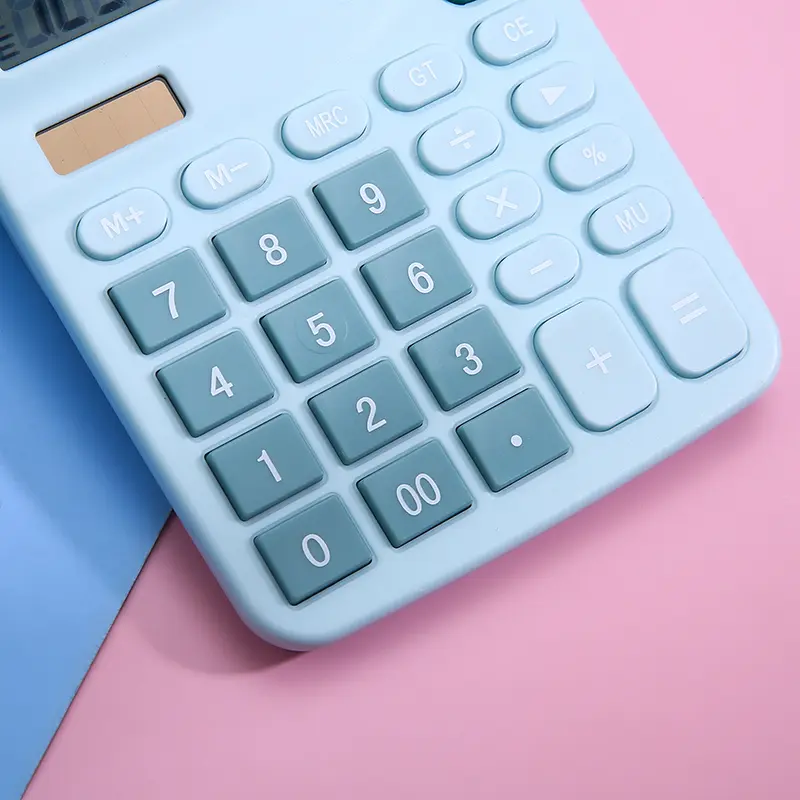 Solar Calculator with Dual Power Supply, 12 Digits, Electronic Calculator, Home, Office, School, Financial, accounting Tools