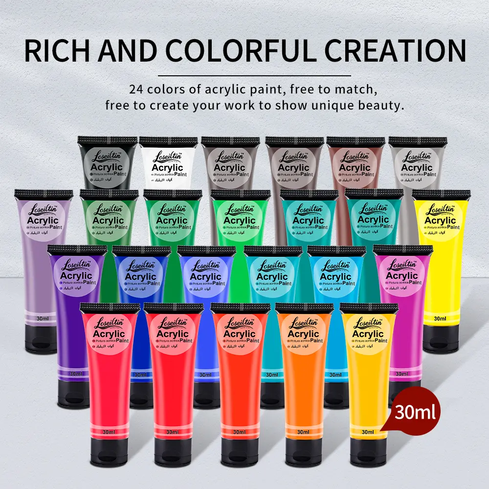 30ml Acrylic Paint for Wall Painting Waterproof And Sun Resistant Art Student Painting Materials Textile DIY Graffiti