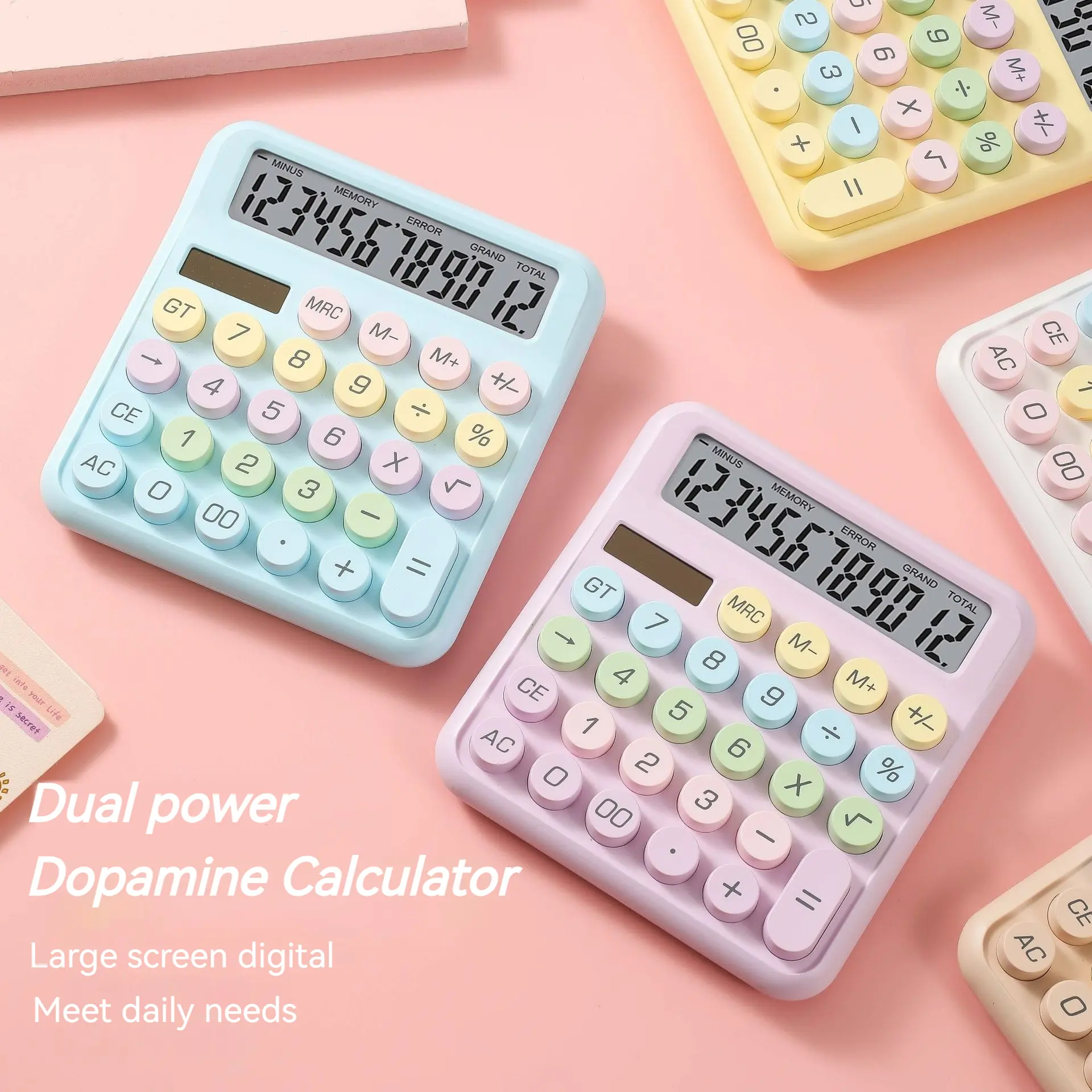 Dopamine Candy Colored Desktop Calculator, High Beauty, Office, School, Student Stationery, Cute, Kawaii