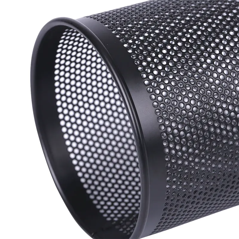 Deli Pencil Holder Office Desk Metal Mesh Square Round Pen Pot Cup Case Container Organiser Durable Pencil Case