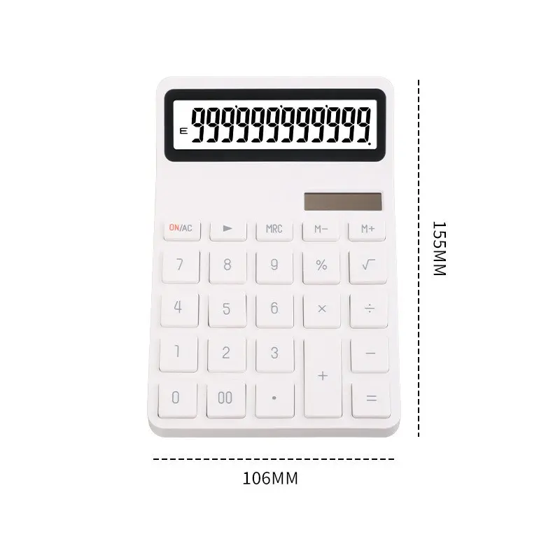 Solar Calculator with Dual Power Supply, 12 Digits, Electronic Calculator, Home, Office, School, Financial, accounting Tools