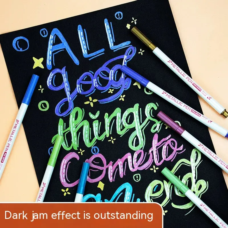 Metal beautiful pen, color painting pen, multi-function calligraphy practice pen, special pen for students, hand account marker