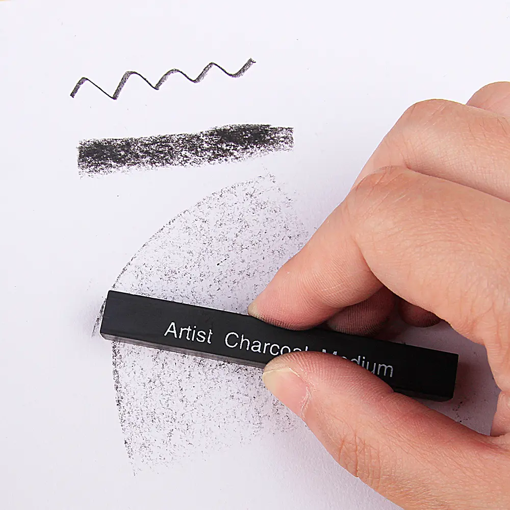 Graphite Sketch Wood Carbon Strip Set, Art Student Painting, Charcoal Pencil, Solid, Wholesale, 6Pcs
