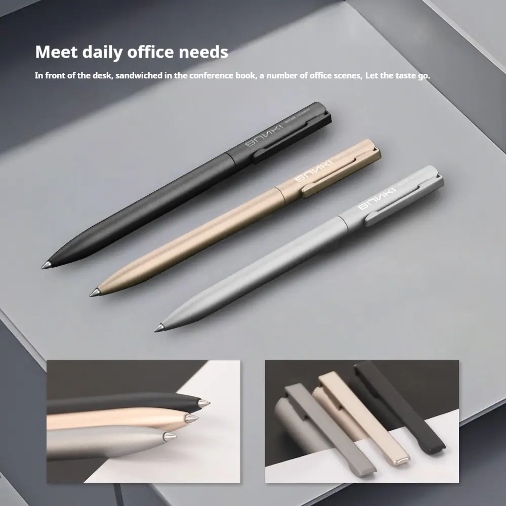 BUNKI Premium Metal Gel Pen - Rotating Dual-Tip Retractable Pen for Office, School & Business Writing - Sleek Design