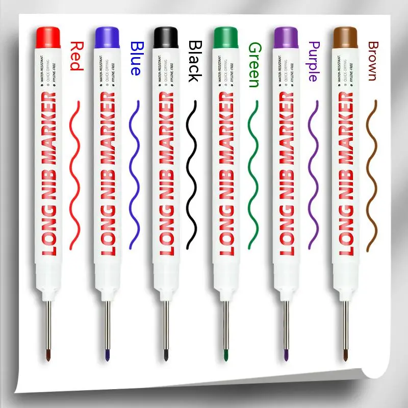 10pcs, Long Nib Head Markers for Metal Perforating Pen, Waterproof, Bathroom, Woodworking Decoration, Multi-Purpose,20mm