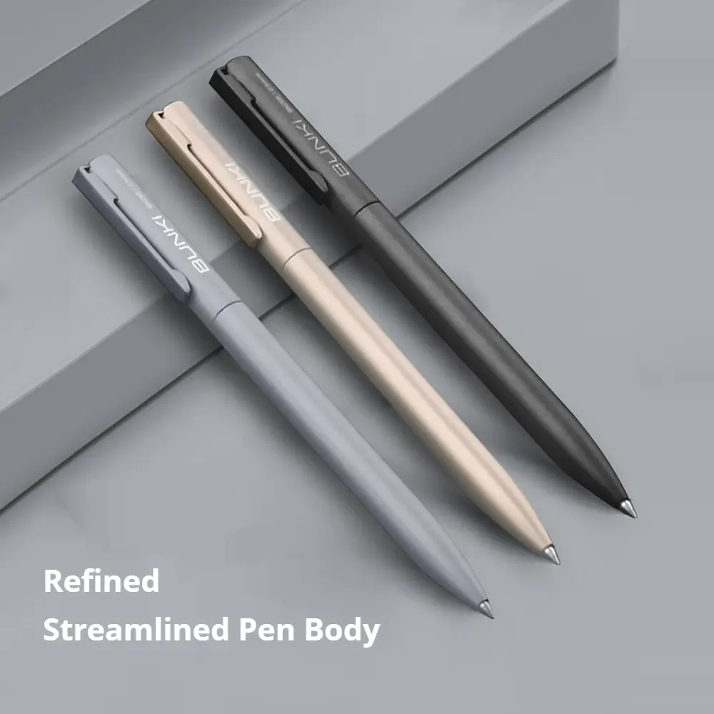 BUNKI Premium Metal Gel Pen - Rotating Dual-Tip Retractable Pen for Office, School & Business Writing - Sleek Design