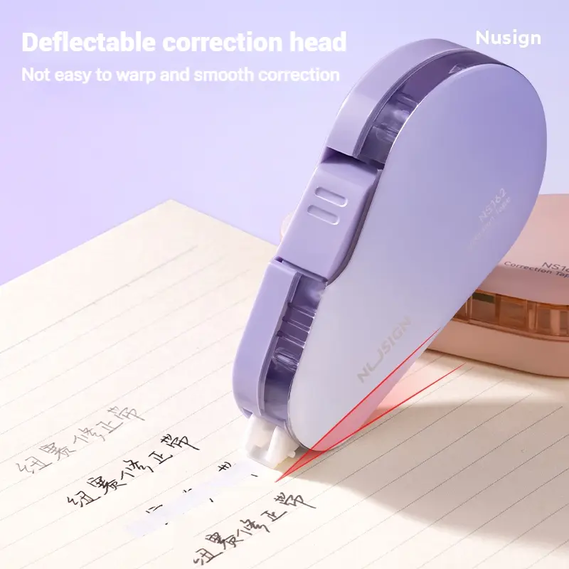 NUSIGN Large Capacity Correction Tape with Press Seal Door Gradient 4-Color Correction for Office School Supplies