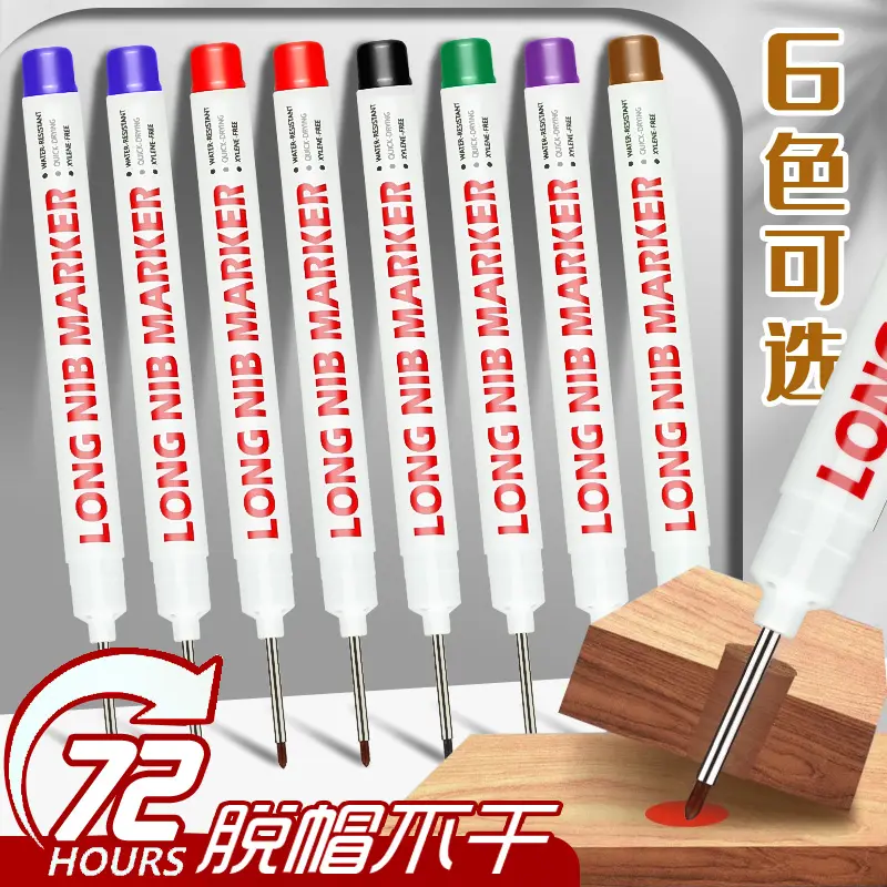 10pcs, Long Nib Head Markers for Metal Perforating Pen, Waterproof, Bathroom, Woodworking Decoration, Multi-Purpose,20mm