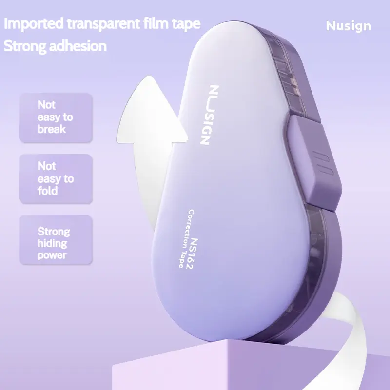 NUSIGN Large Capacity Correction Tape with Press Seal Door Gradient 4-Color Correction for Office School Supplies