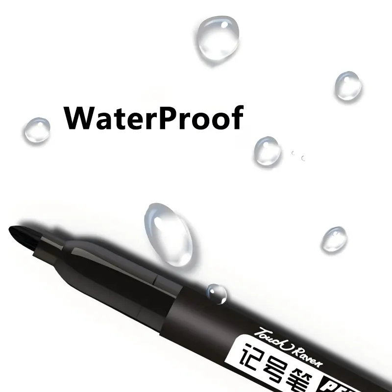 10/100pcs Permanent Marker Pen 1.5mm Waterproof Thin Nib Crude Ink Black Blue Red Color Marker Pens for Office School Supplies