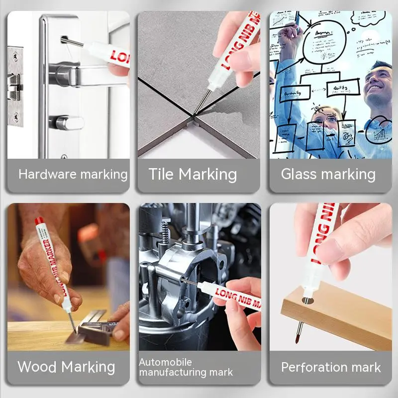 10pcs, Long Nib Head Markers for Metal Perforating Pen, Waterproof, Bathroom, Woodworking Decoration, Multi-Purpose,20mm
