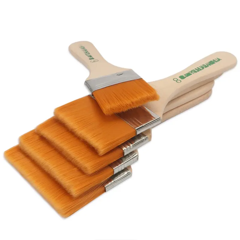 Professional Nylon Flat Head Oil Painting Brush Set - No Shedding Ideal for Acrylic & Watercolor - Perfect Tool for Art Students