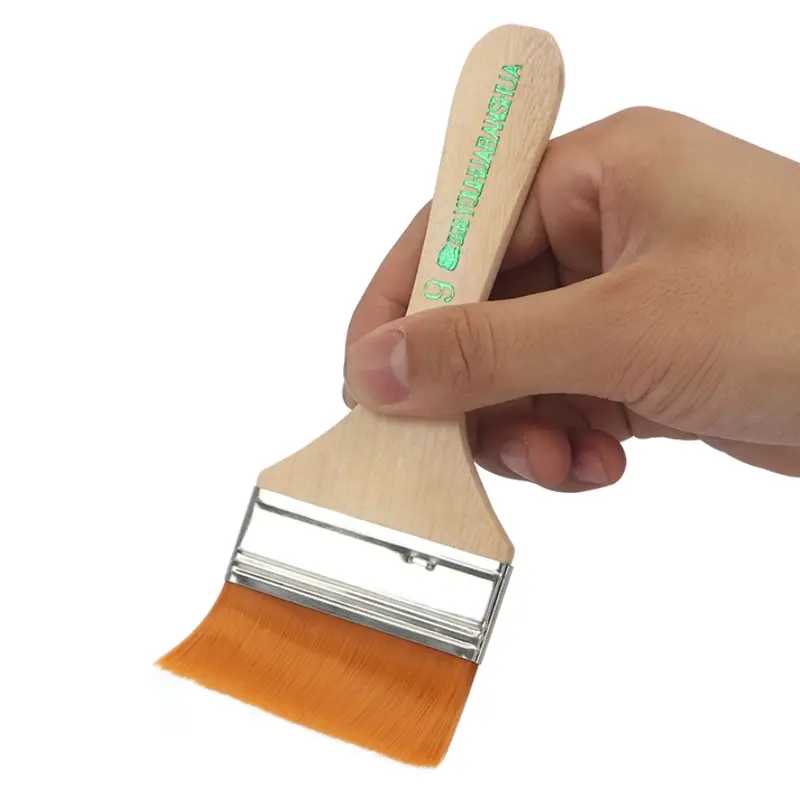 Professional Nylon Flat Head Oil Painting Brush Set - No Shedding Ideal for Acrylic & Watercolor - Perfect Tool for Art Students