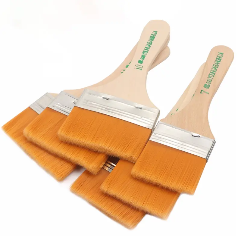 Professional Nylon Flat Head Oil Painting Brush Set - No Shedding Ideal for Acrylic & Watercolor - Perfect Tool for Art Students