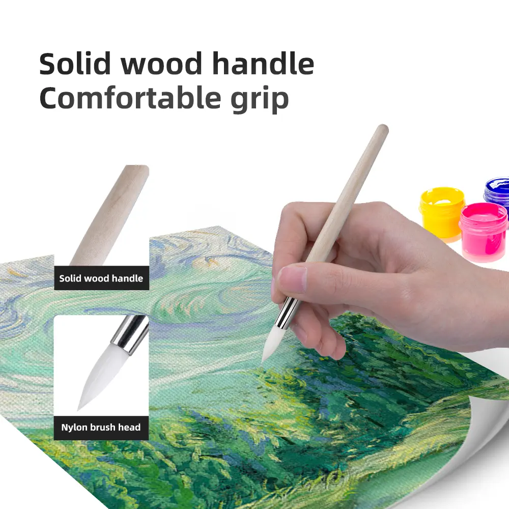 Children's Wooden Nylon Brush Set for Watercolor Oil Painting Chinese Painting Acrylic Art Brushes for Kids