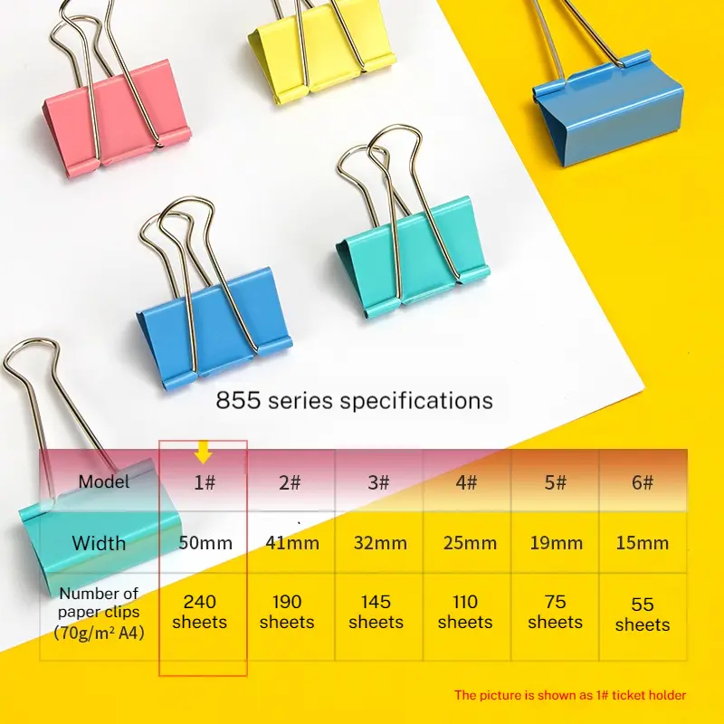 Deli Color Long Tail Paperclip Office Stationery Variety Pack Sizes 15/19/25/32/41/51mm Iron Ticket Clips