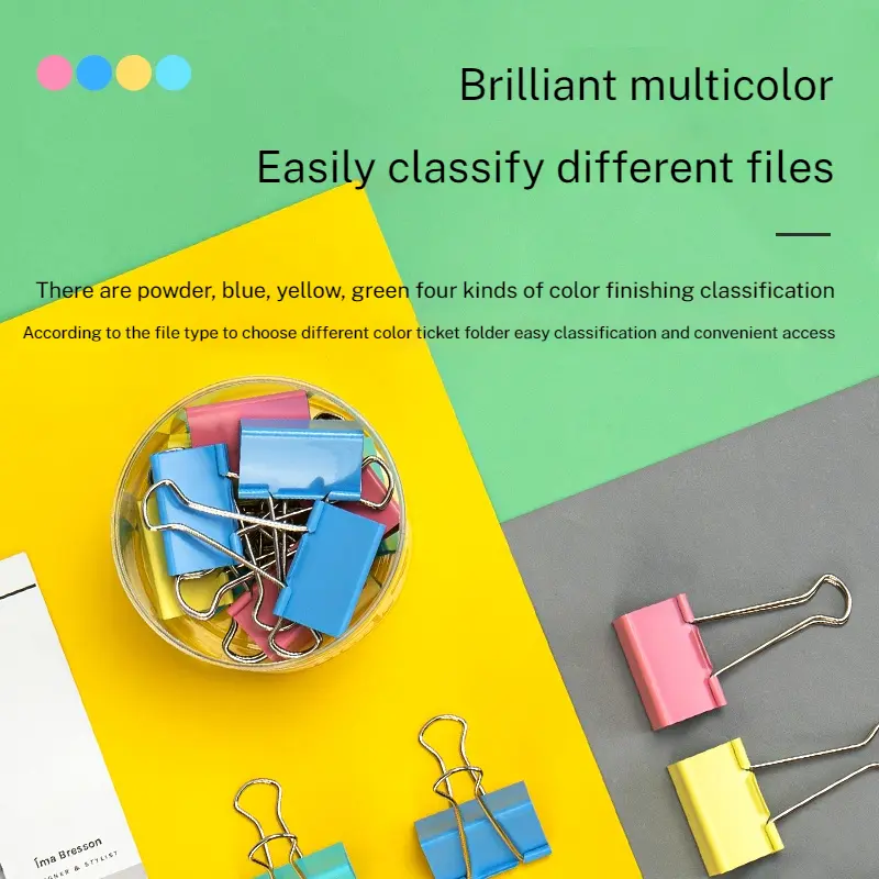Deli Color Long Tail Paperclip Office Stationery Variety Pack Sizes 15/19/25/32/41/51mm Iron Ticket Clips