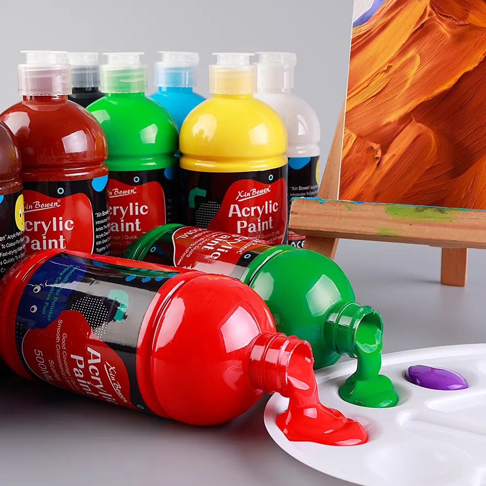 500ml Acrylic Paint Set for Wall Painting Coloring Art Student Texture DIY Graffiti Shoes Water-Based Art Supplies 14 Colors