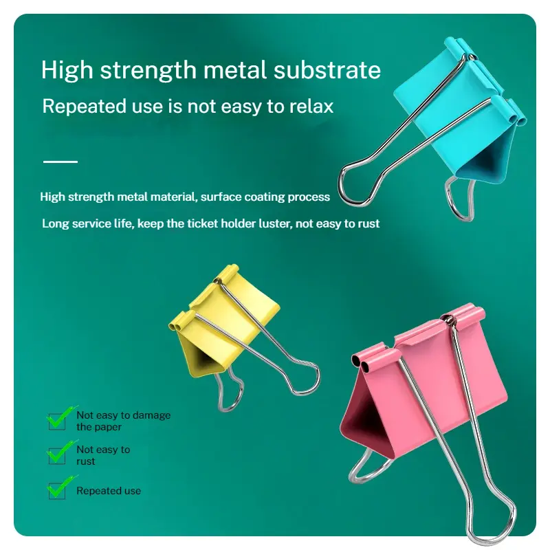 Deli Color Long Tail Paperclip Office Stationery Variety Pack Sizes 15/19/25/32/41/51mm Iron Ticket Clips