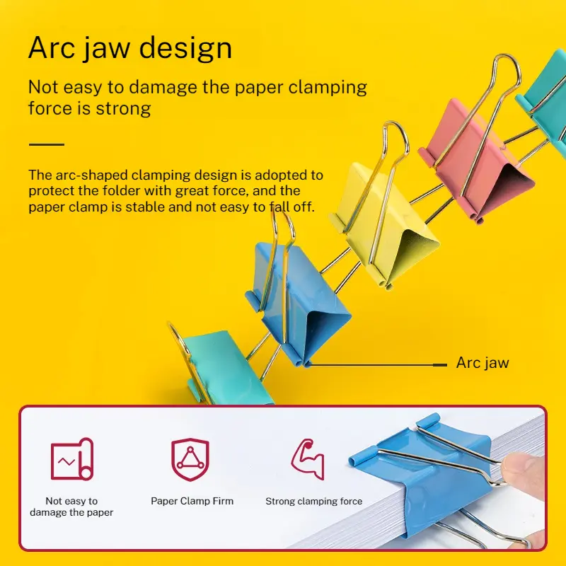 Deli Color Long Tail Paperclip Office Stationery Variety Pack Sizes 15/19/25/32/41/51mm Iron Ticket Clips