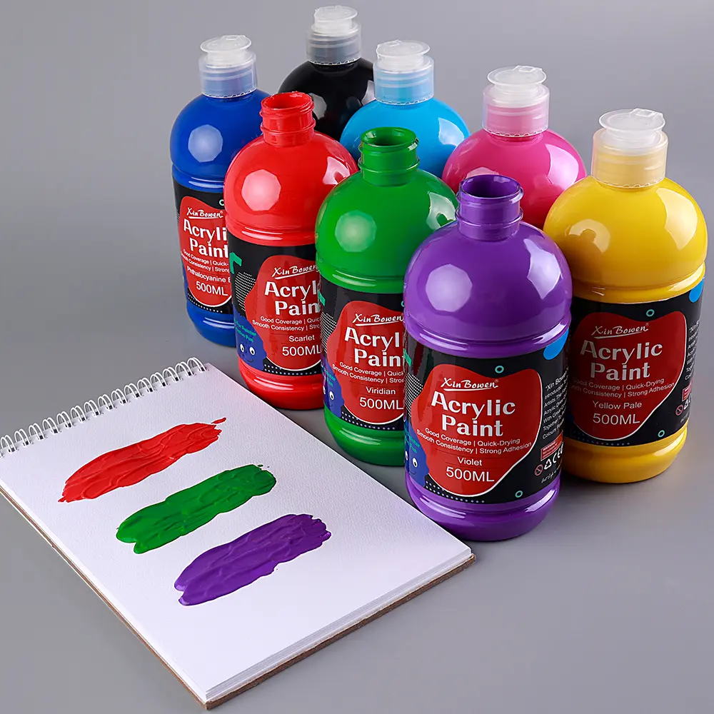 500ml Acrylic Paint Set for Wall Painting Coloring Art Student Texture DIY Graffiti Shoes Water-Based Art Supplies 14 Colors