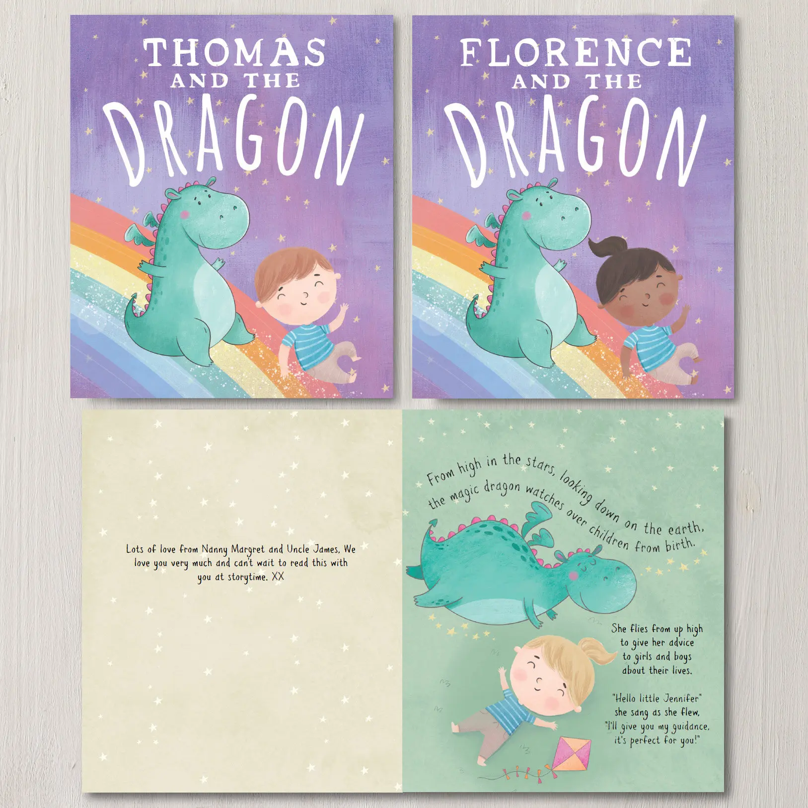 Personalized Dragon Story Book Perfect 1st Birthday Christening Gifts for Babies Kids Children Unique Custom Keepsake Present Id
